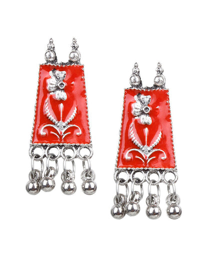 Cardinal Women Red Chocker Necklace & Earrings Jewellery Set