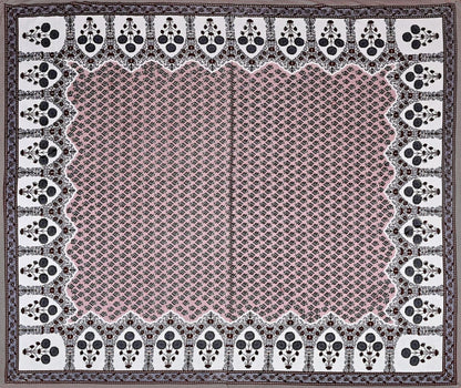 Brown Ethnic Motifs Cotton 220 TC Bedsheet With 2 Zipper Pillow Covers - King Size by House of Ree