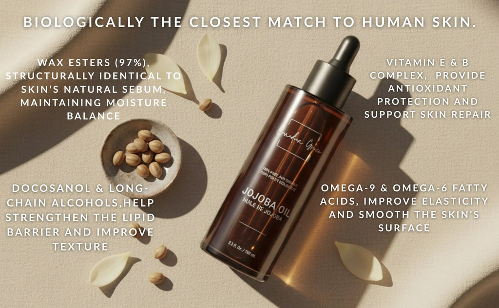 Canadian Grace 100% Organic Jojoba Oil – Cold-Pressed, Pure & Premium for Skin Hydration & Healthier, Fuller-Looking Hair