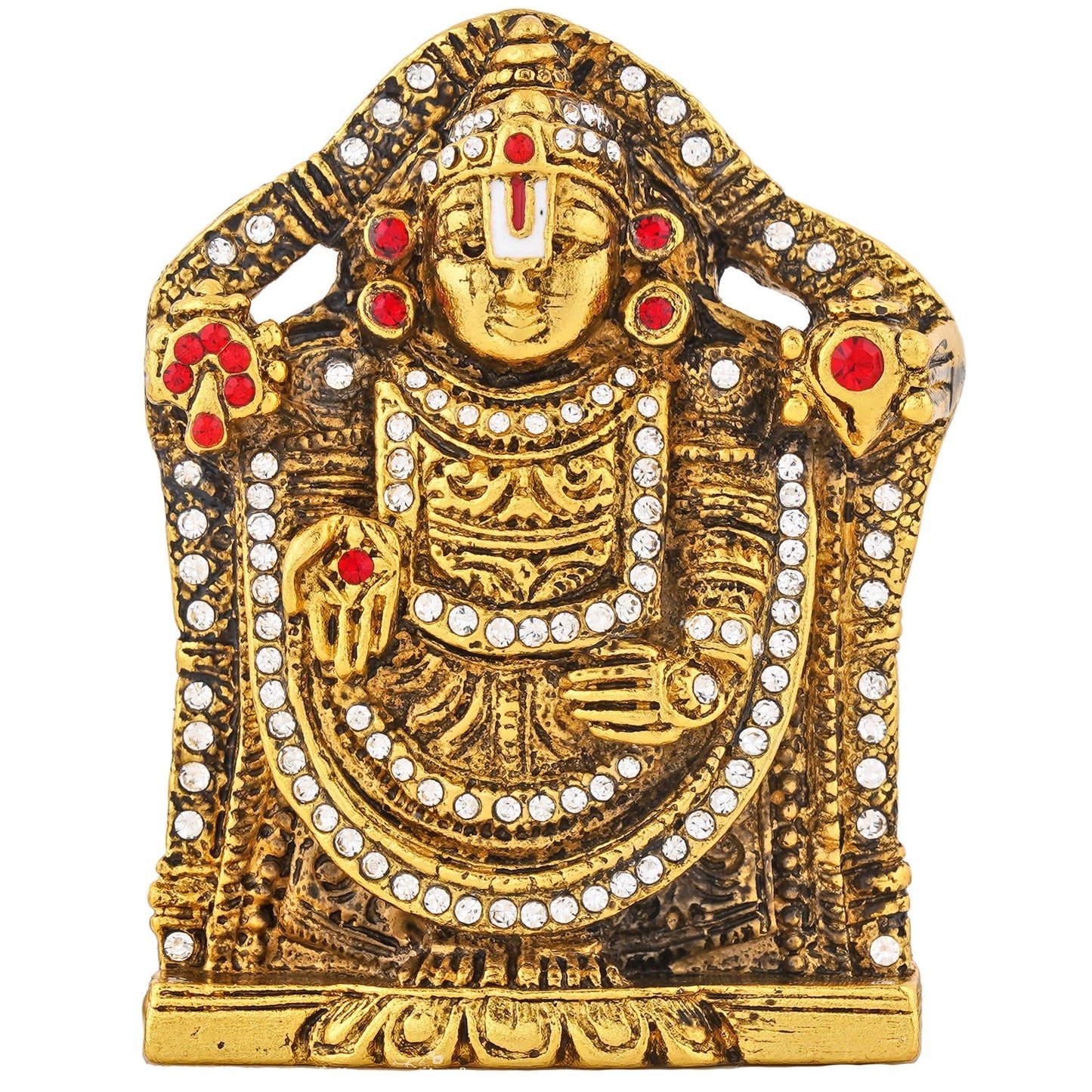 Estele Gold-Polished Lord Tirupati Balaji Idol Showpiece for Pooja Mandir/ Home Decorative