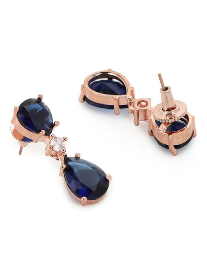 Midnight Blue Stone Earrings- Ruby Raang