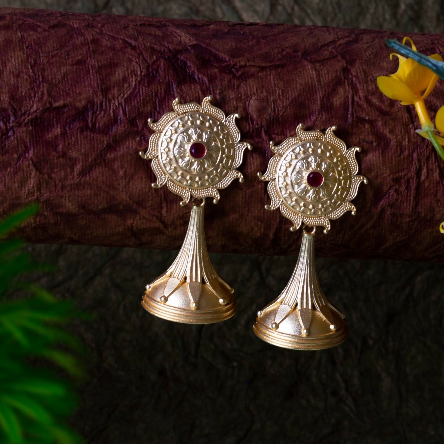 Joban Fashion Women Matte Gold Brass Earrings