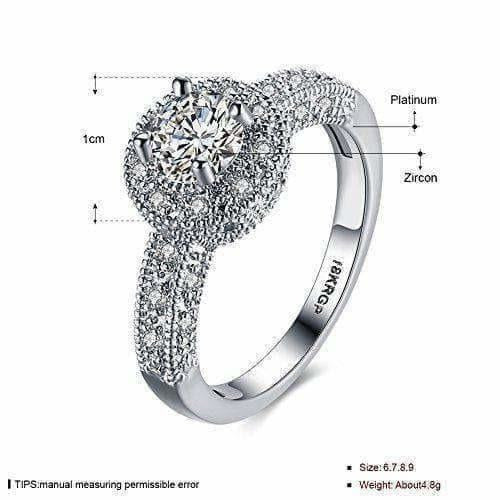 Crystal Royal Queen Sterling Silver Plated Ring