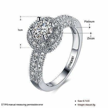 Crystal Royal Queen Sterling Silver Plated Ring