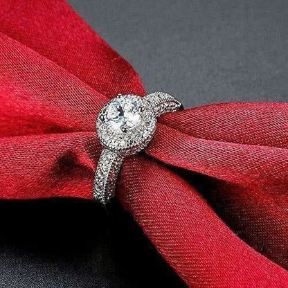 Crystal Royal Queen Sterling Silver Plated Ring