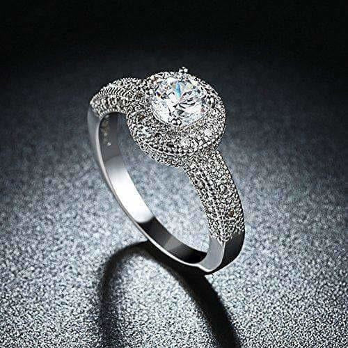 Crystal Royal Queen Sterling Silver Plated Ring