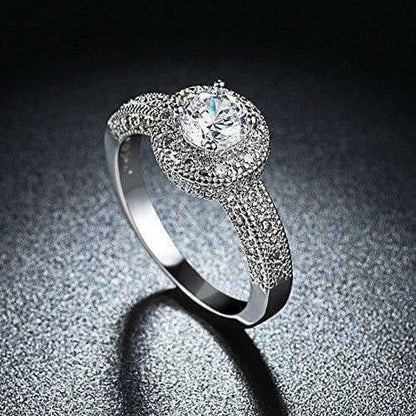 Crystal Royal Queen Sterling Silver Plated Ring