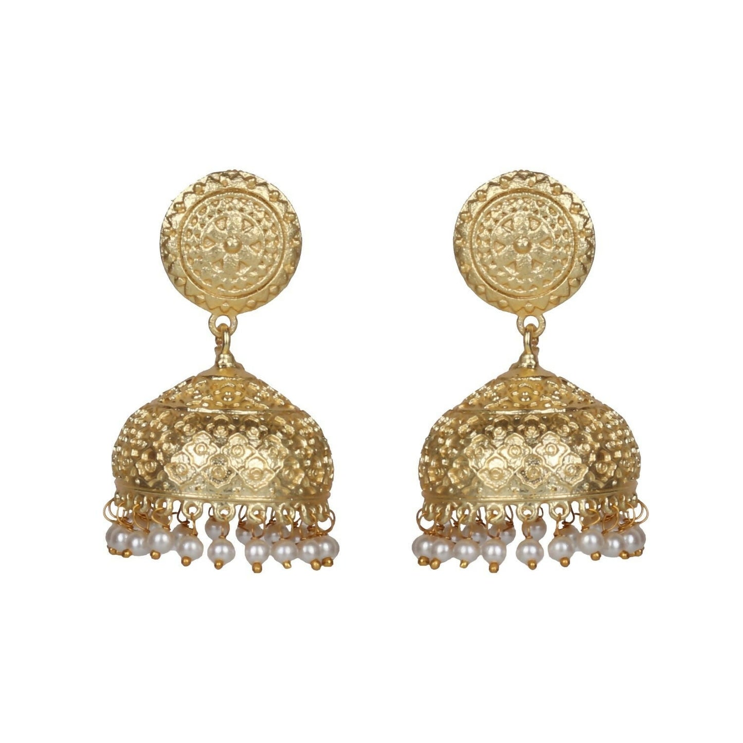 Joban Fashion Women Matte Gold Brass Jhumka