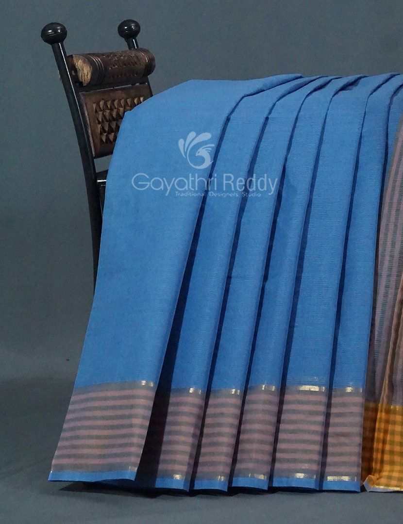 Dual Shades of Blue Pure Mangalgiri Cotton By Gayathri Reddy Designer Studio