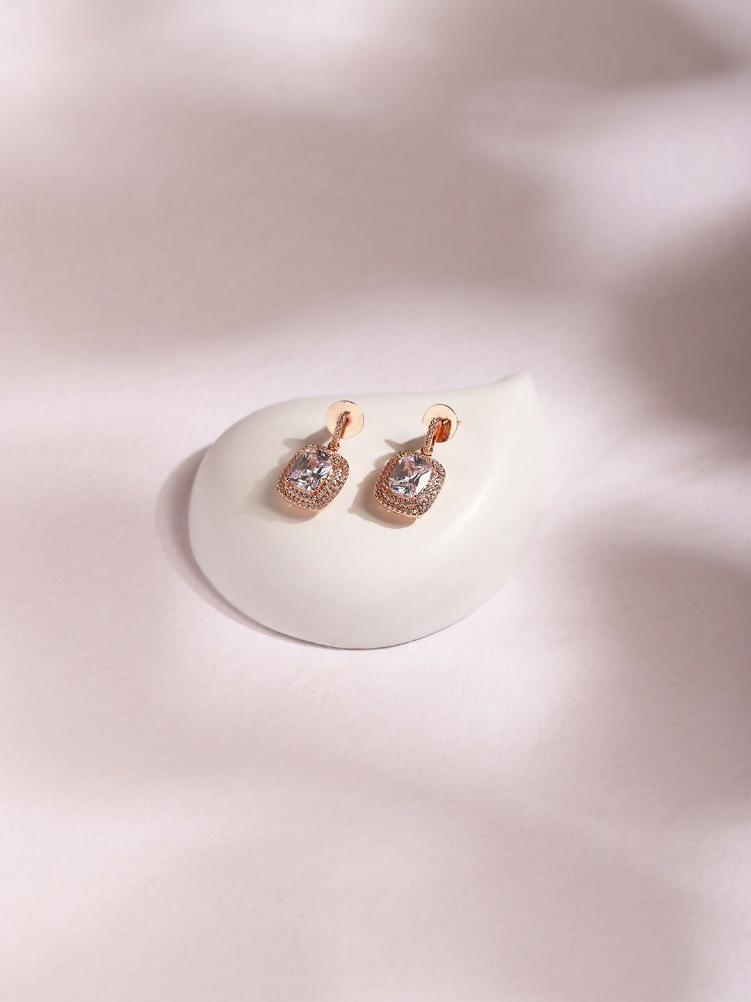 Rose Gold Earrings- Ruby Raang