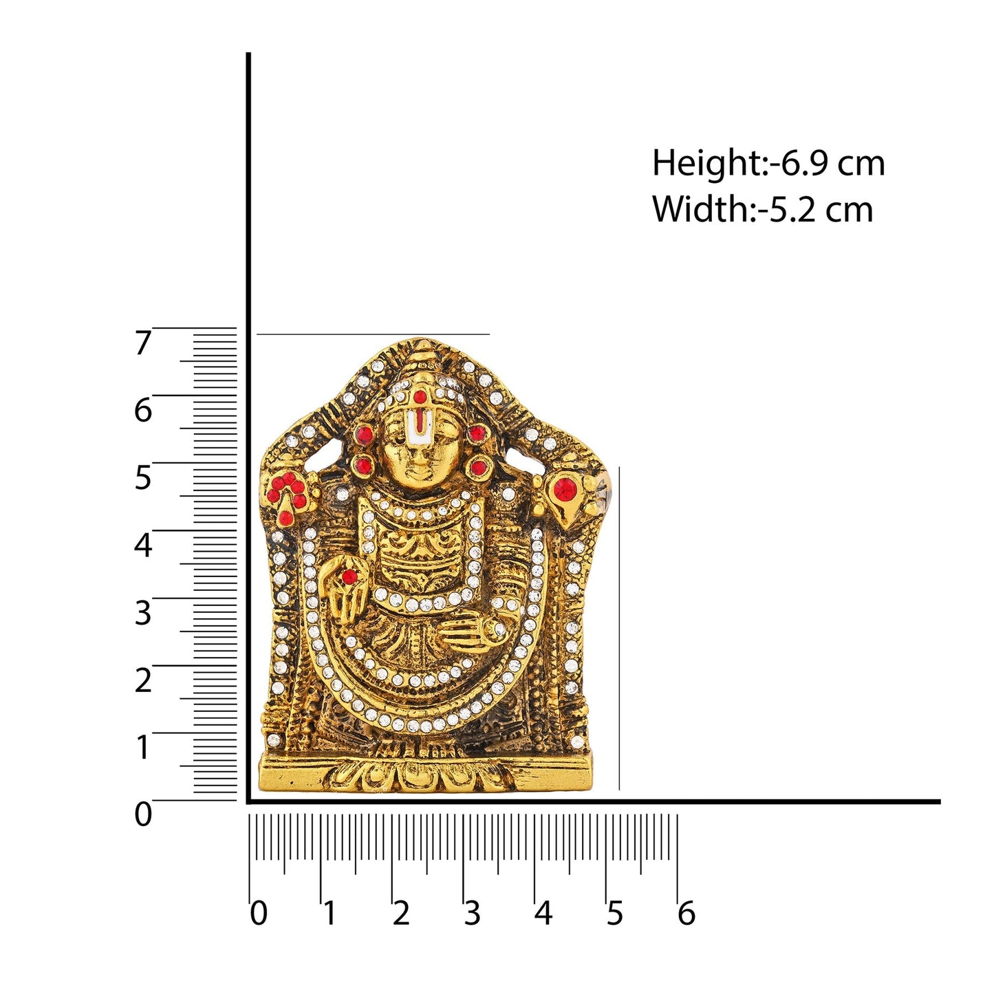 Estele Gold-Polished Lord Tirupati Balaji Idol Showpiece for Pooja Mandir/ Home Decorative