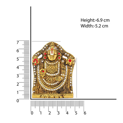 Estele Gold-Polished Lord Tirupati Balaji Idol Showpiece for Pooja Mandir/ Home Decorative