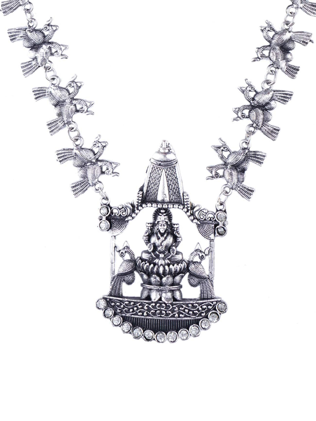 Cardinal Silver-Toned Oxidised Long Jewellery Set Jewellery Set