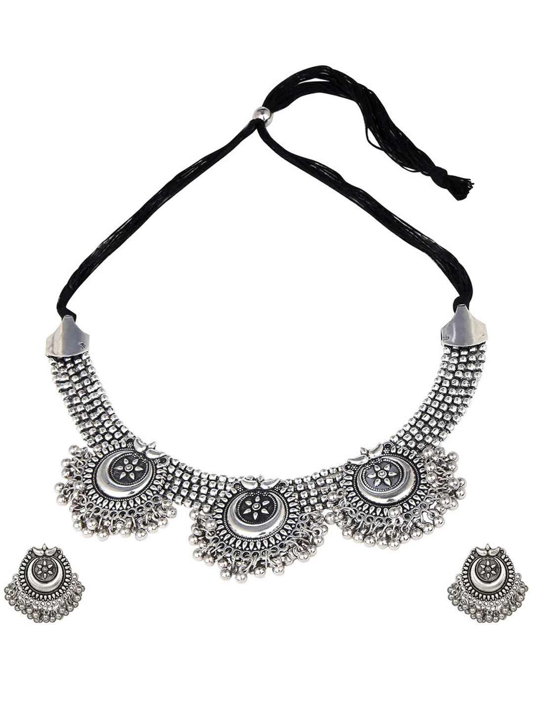 Cardinal Silver Oxidized Jewellery Set