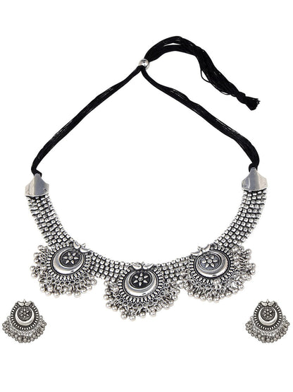 Cardinal Silver Oxidized Jewellery Set