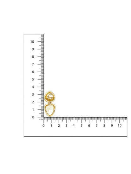 Gold Toned Kundan Earrings - Ruby Raang