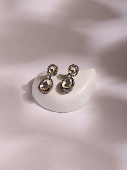 Duet Diamond & Kundan Earrings- Ruby Raang