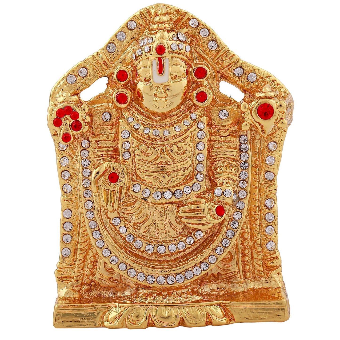 Estele Gold-Polished Lord Tirupati Balaji Idol Showpiece for Pooja Mandir/ Home Decorative