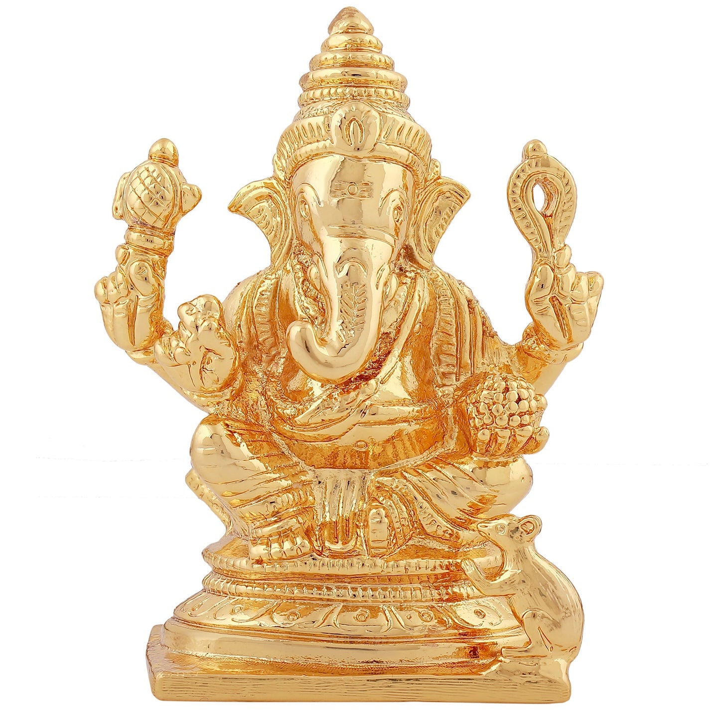 Estele Gold-Polished Spiritual Lord Ganesha Idol for Gifts & HouseWarming/Home/Office Decors