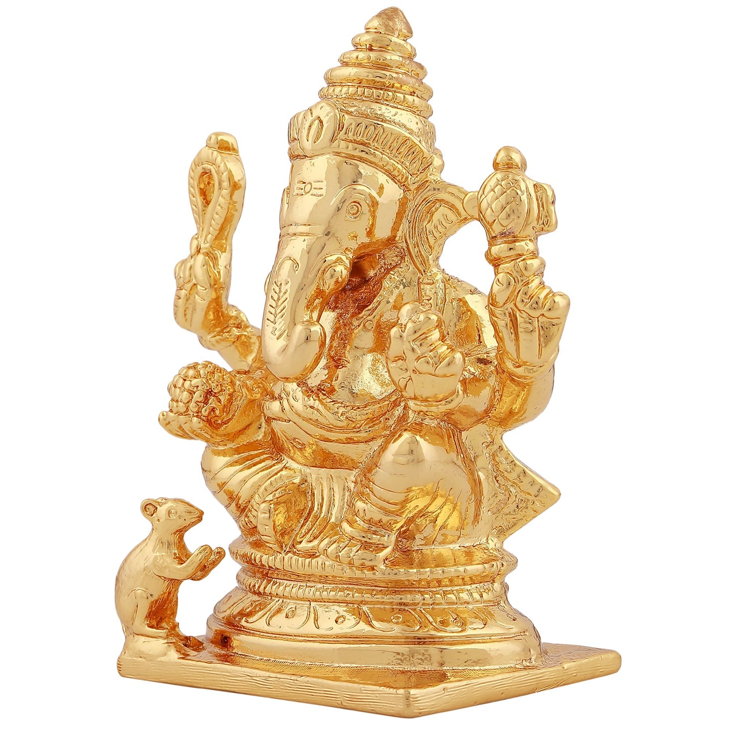 Estele Gold-Polished Spiritual Lord Ganesha Idol for Gifts & HouseWarming/Home/Office Decors