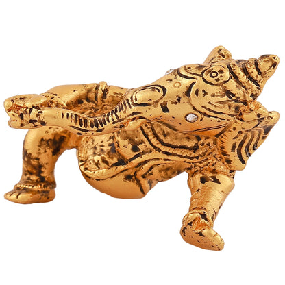 Estele Gold-Polished Spiritual Lord Bal Ganesha Idol for Gifts & HouseWarming/Home/Office Decors