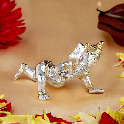 Estele Gold-Polished Spiritual Lord Bal Ganesha Idol for Gifts & HouseWarming/Home/Office Decors