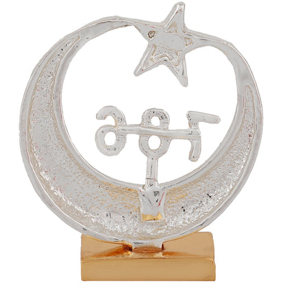Estele Gold-Polished Spiritual 786 Chand Taara Idol for Home Decorative/ Car Dashboard