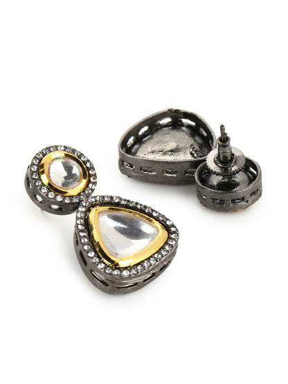 Silver-Plated Contemporary Drop Earrings - Ruby Raang