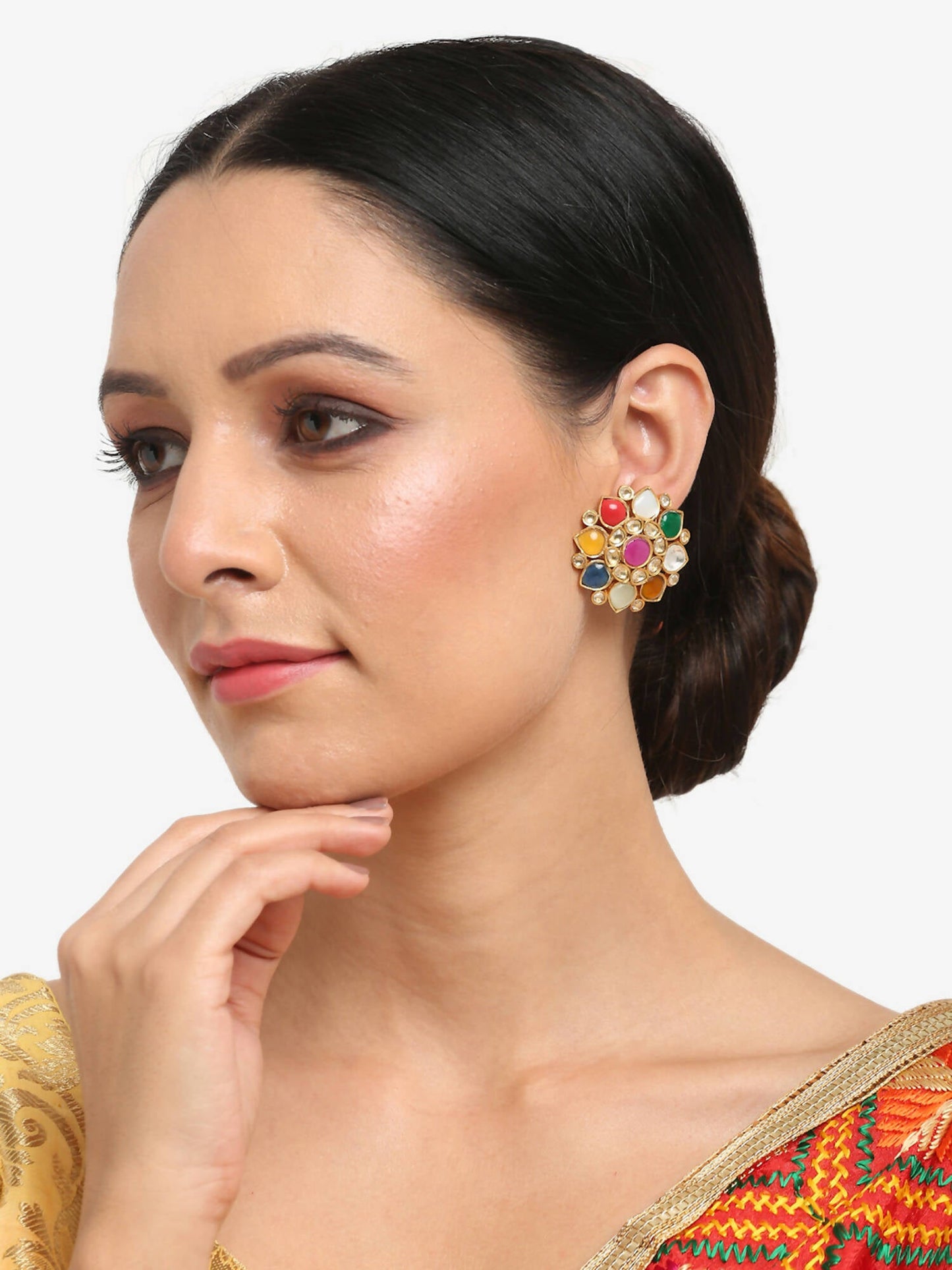 Multicoloured Contemporary Studs Earrings - Ruby Raang