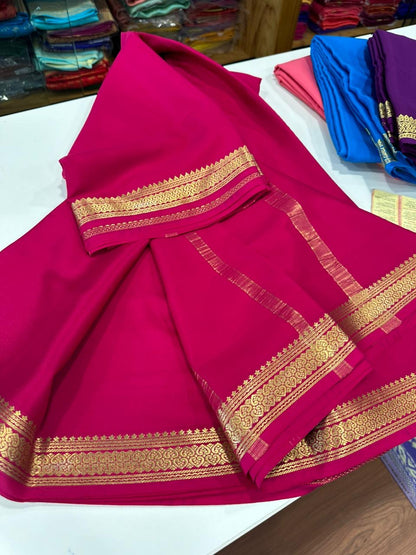 90 gm Thickness Pure Mysoore Silk Saree