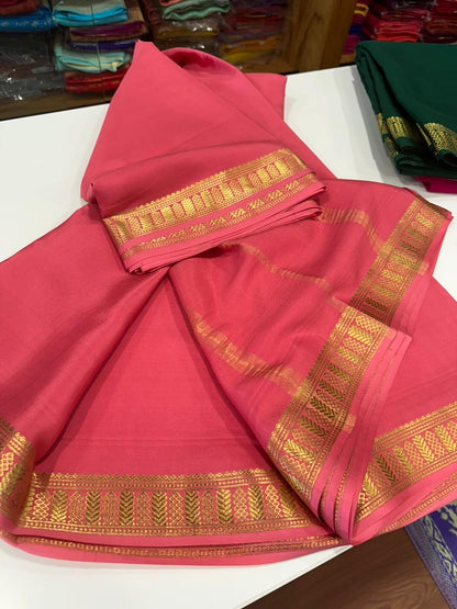 90 gm Thickness Pure Mysoore Silk Saree