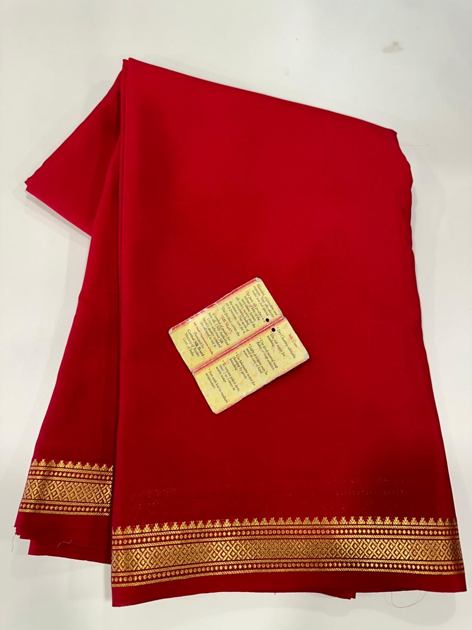90 gm Thickness Pure Mysoore Silk Saree