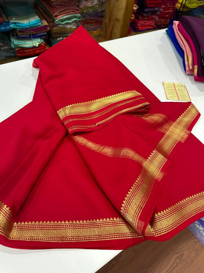 90 gm Thickness Pure Mysoore Silk Saree