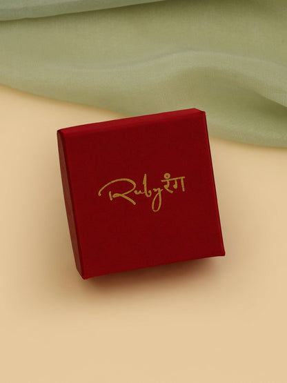 Ruby Raang 22k Gold Polished Diamond And Stone Jhumka Earrings