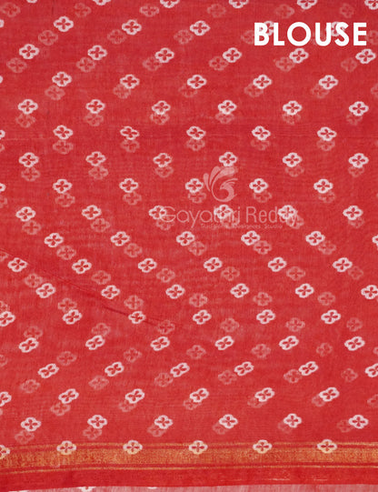 Shades of Tomato Mix Orange Colour Floral Design Semi Chanderi Saree By Gayathri Reddy Designer Studio