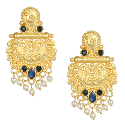 Joban Fashion Women Matte Gold Brass Earrings