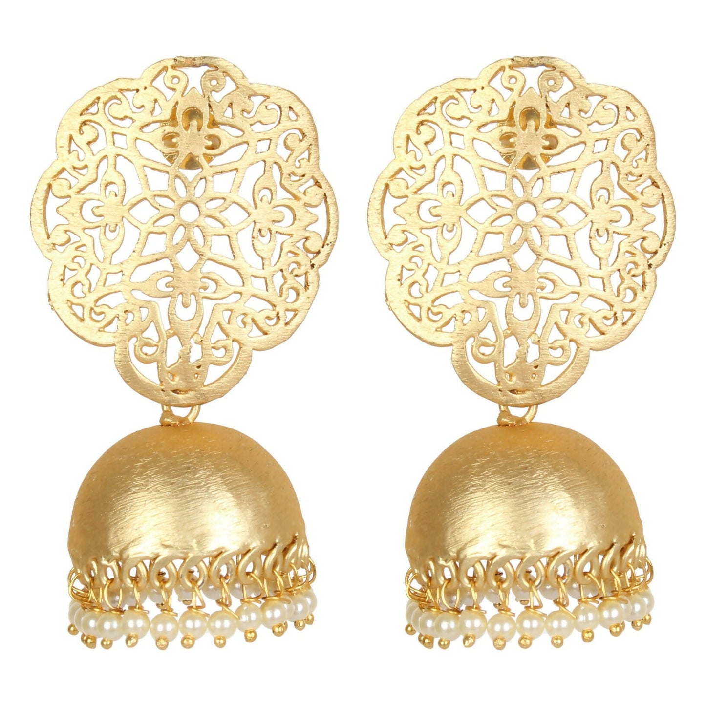 Joban Fashion Women Matte Gold Brass Jhumka