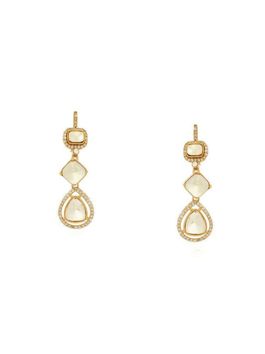 Women's Long Kundan Earrings - Ruby Raang