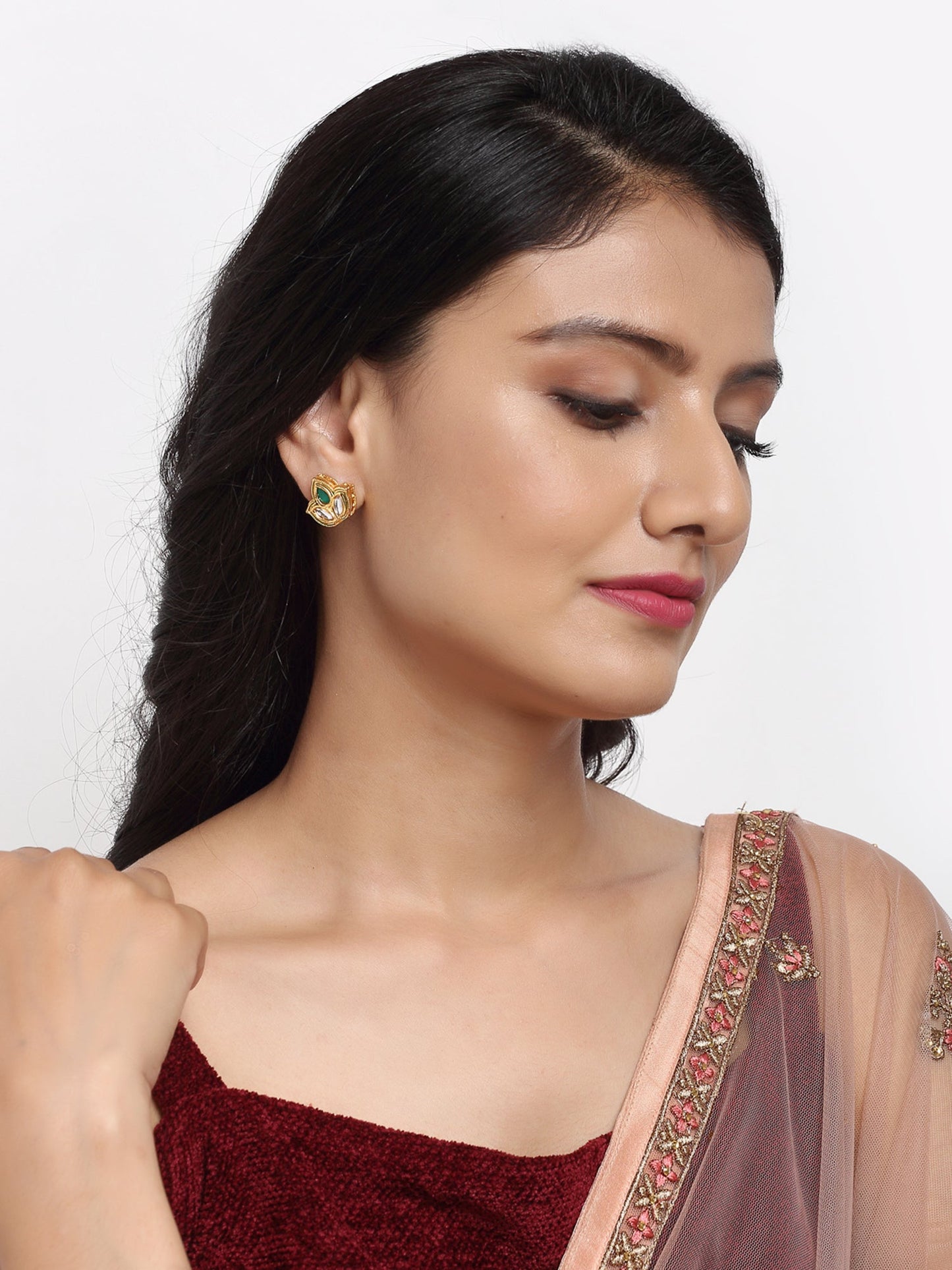 Kundan Studs - Ruby Raang