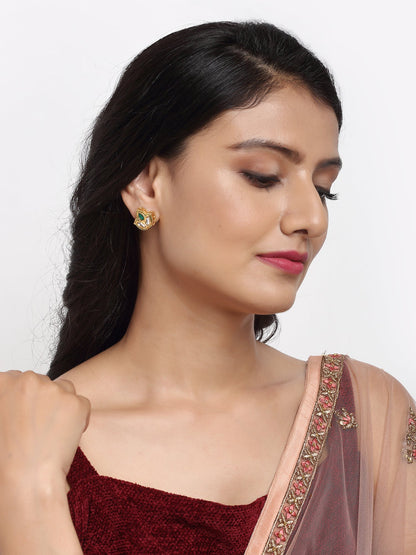 Kundan Studs - Ruby Raang