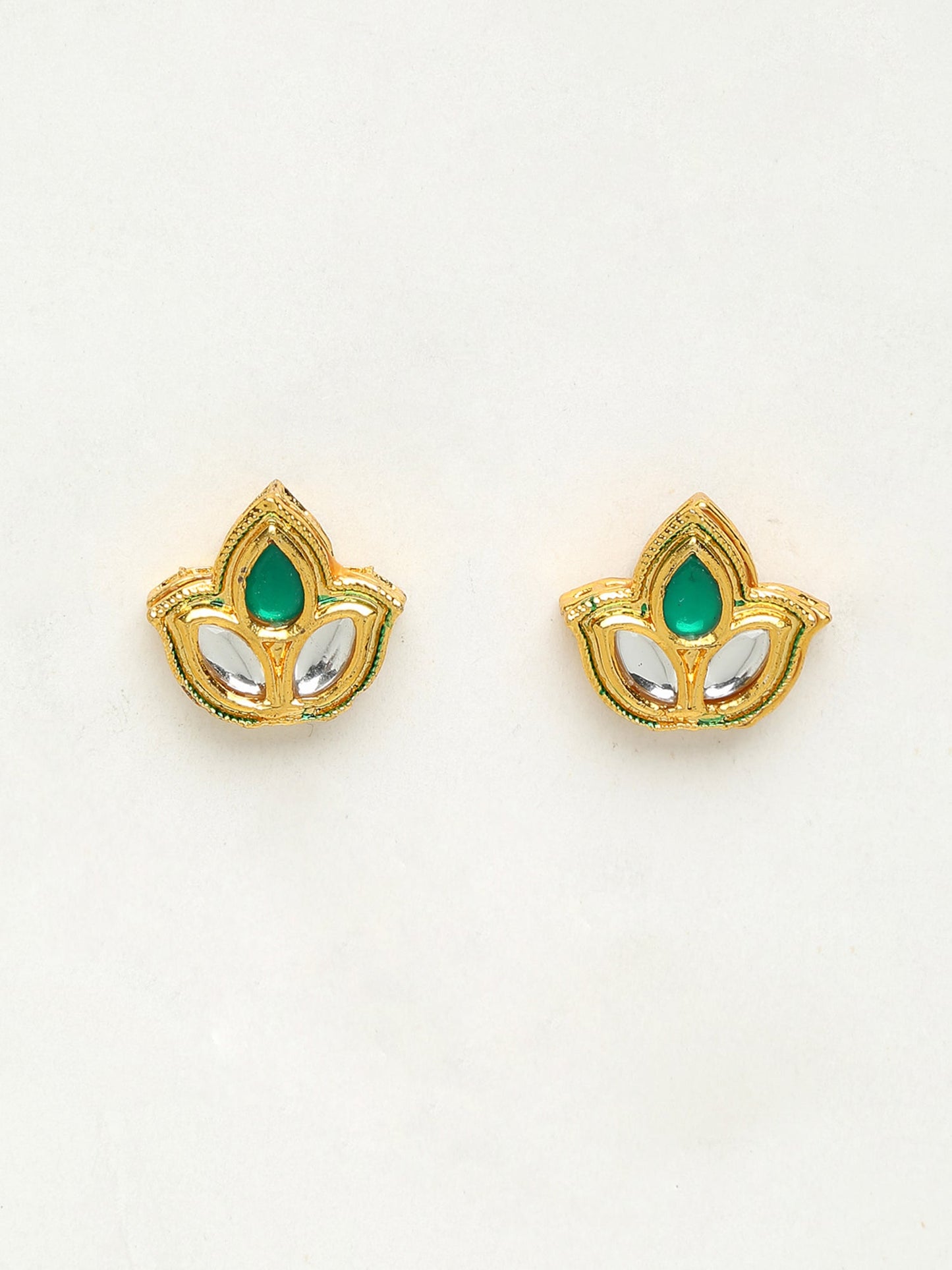 Kundan Studs - Ruby Raang