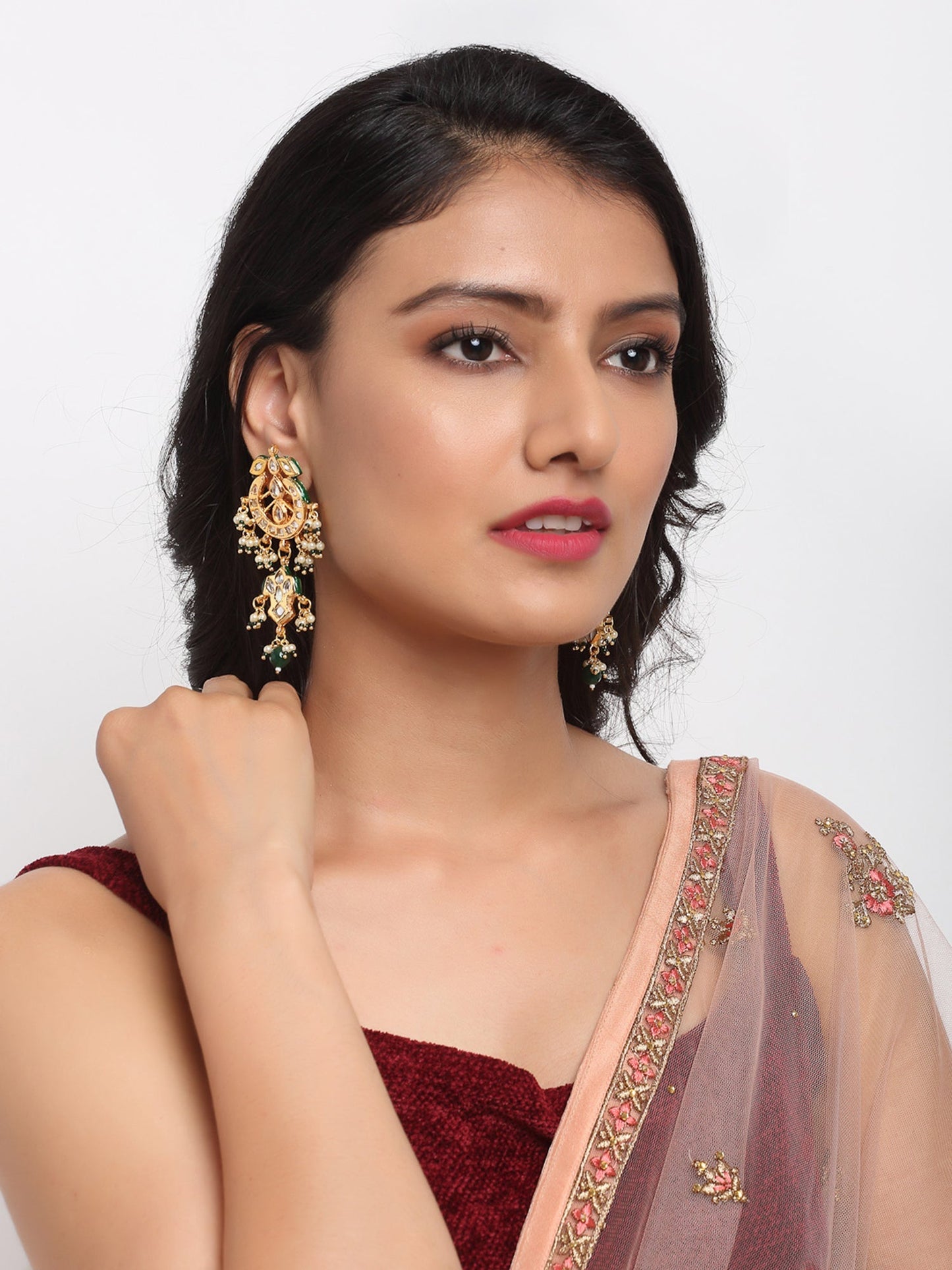 Kundan Earrings - Ruby Raang