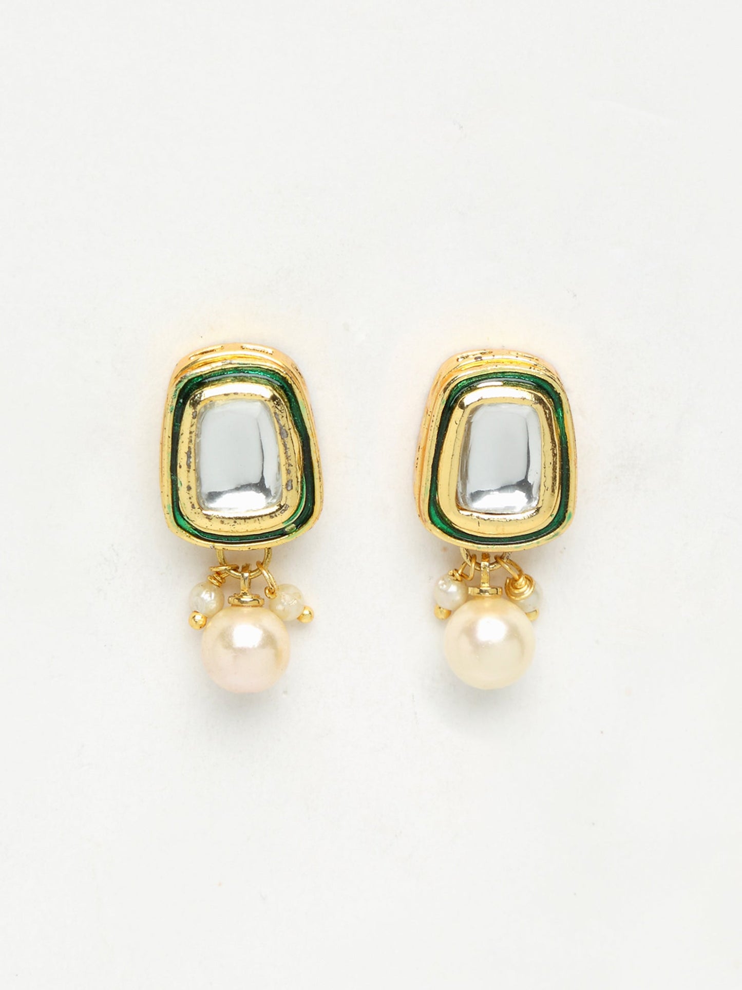Stone Kundan Earrings - Ruby Raang