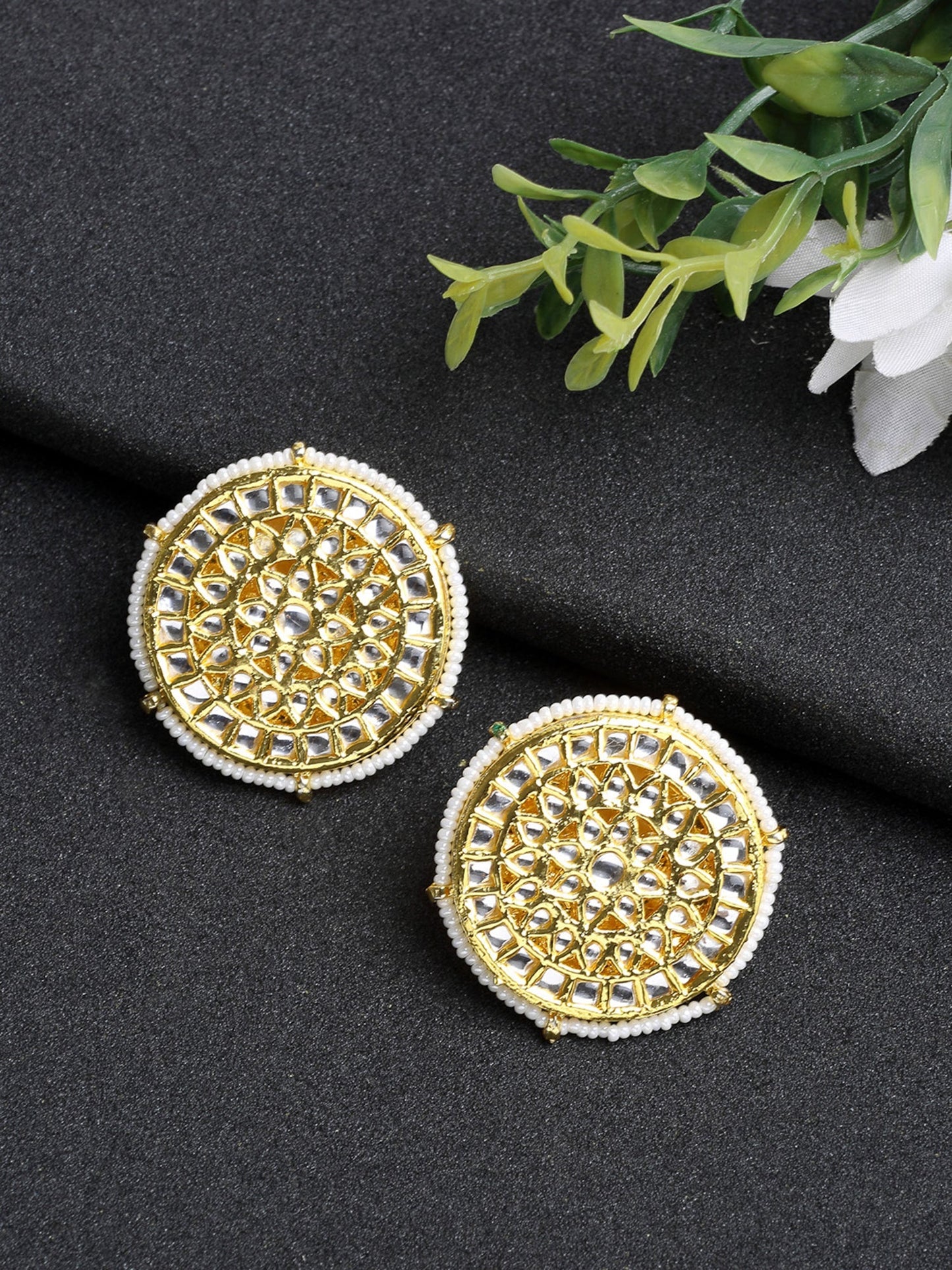 Kundan Earrings - Ruby Raang