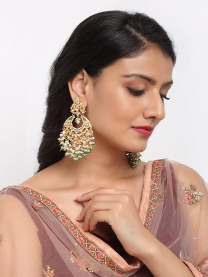 Kundan Stone Earrings - Ruby Raang