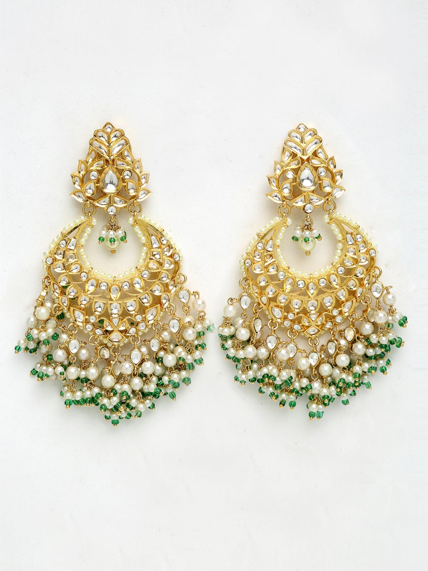 Kundan Stone Earrings - Ruby Raang