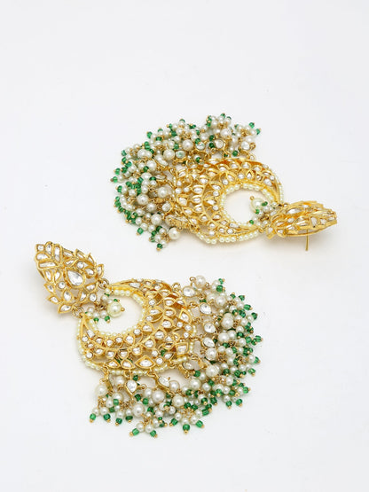Kundan Stone Earrings - Ruby Raang
