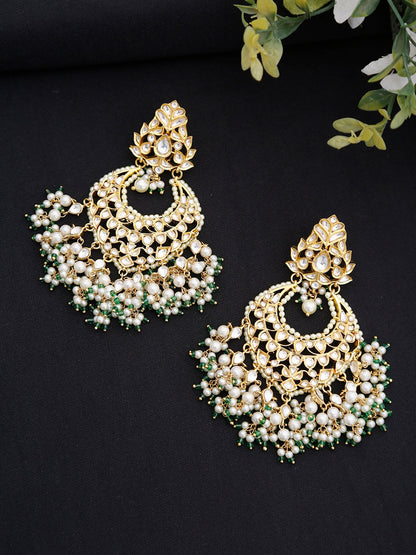 Kundan Stone Earrings - Ruby Raang