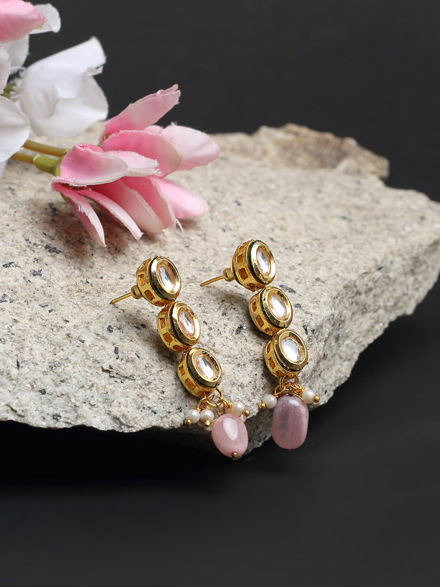 Kundan Earrings - Ruby Raang