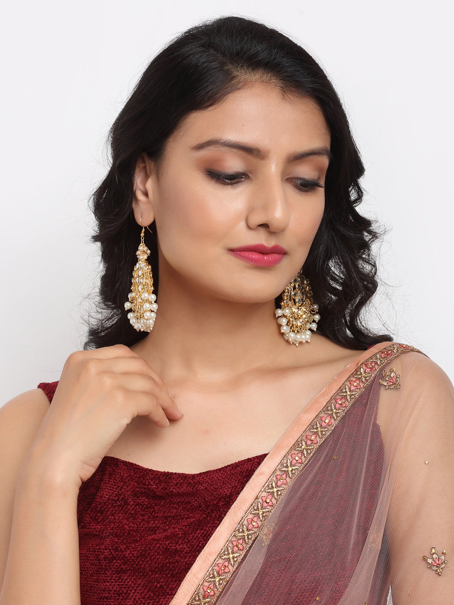 Kundan Earrings - Ruby Raang